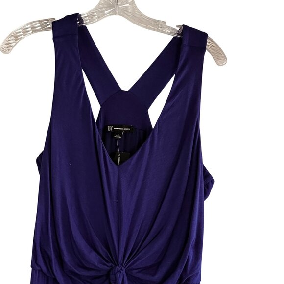 INC Large Sleeveless Jumpsuit Rayon Blend Royal Blue Cross-Straps & Knot Detail - Picture 10 of 14